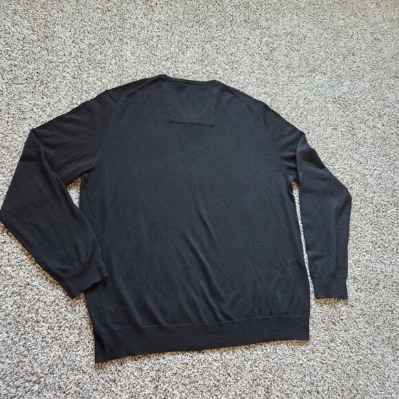 Calvin Klein Men's Italian Merino Wool Sweater Men's XL Black Preppy Luxury - Picture 6 of 6